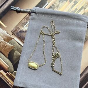 Kendra Scott Color Bar Elisa Luxe Gold and Yellow Mother of Pearl Necklace